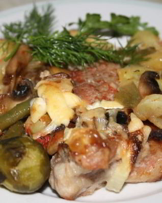 Запеканка Радуга с мясом, картофелем и овощами