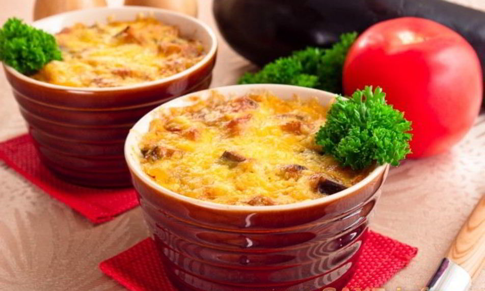 Рецепт запеканка с баклажанами и фаршем с соусом бешамель