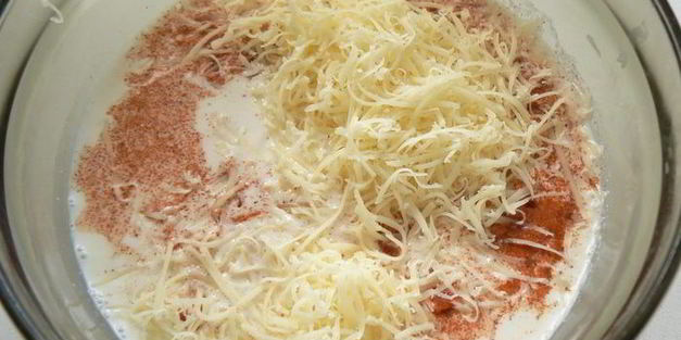 запеканка с фетучини, кабачками и курицей