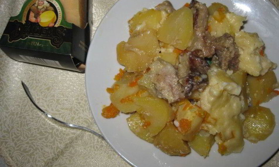 Рецепт запеканка со свининой, овощами и сыром джюгас