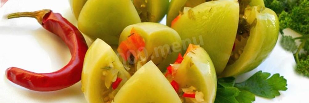 Квашеные зеленые помидоры в кастрюле