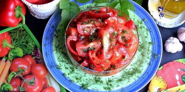 быстрые маринованные томаты и перцы