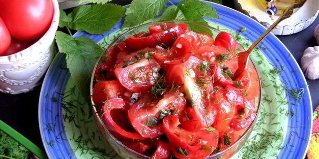 быстрые маринованные томаты и перцы
