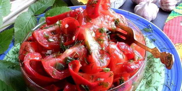 быстрые маринованные томаты и перцы