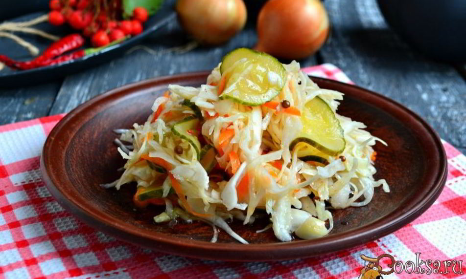 Рецепт капуста маринованная с огурцами