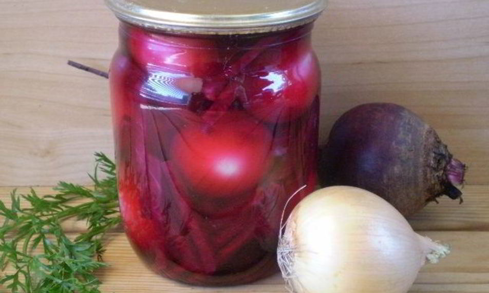 Рецепт маринованный лук со свеклой на зиму