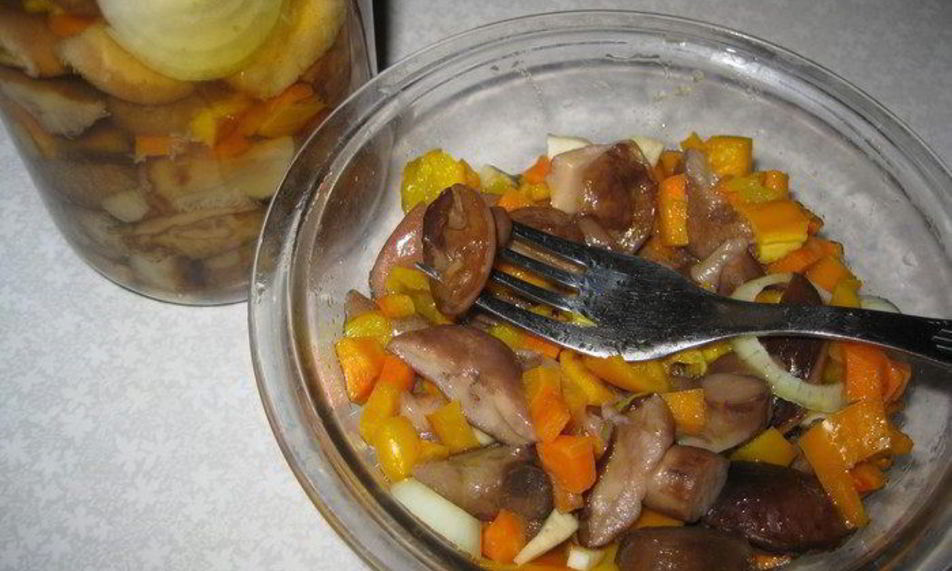 Рецепт маринованные грибы с овощами