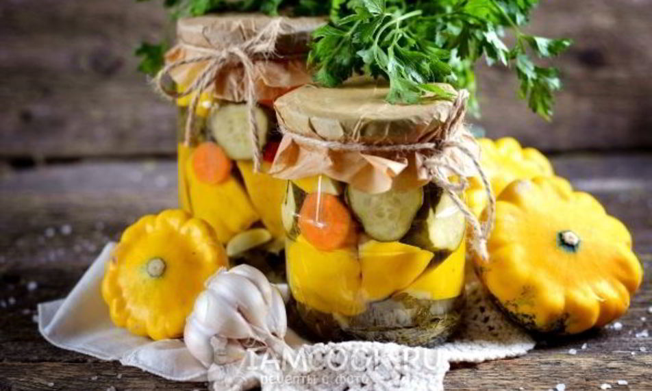 Рецепт маринованные патиссоны с огурцами на зиму