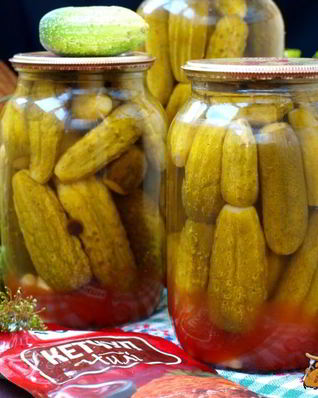 Огурцы маринованные с кетчупом чили