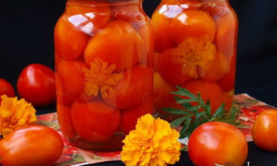 Рецепт помидоры маринованные с бархатцами