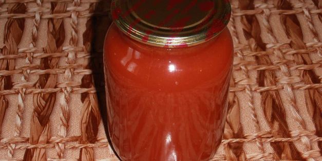 томатный сок, законсервированный на зиму