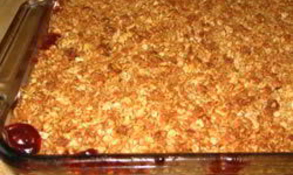 Рецепт крисп с яблоками и клюквенным вареньем