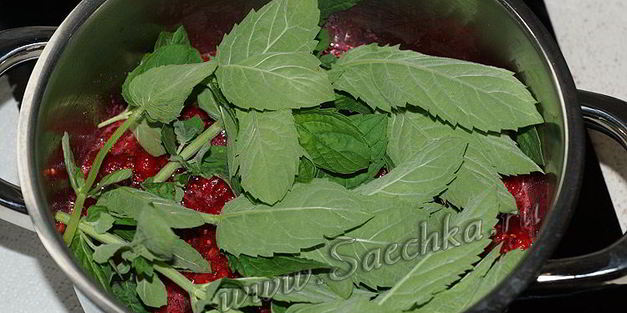малиновое варенье с мятой