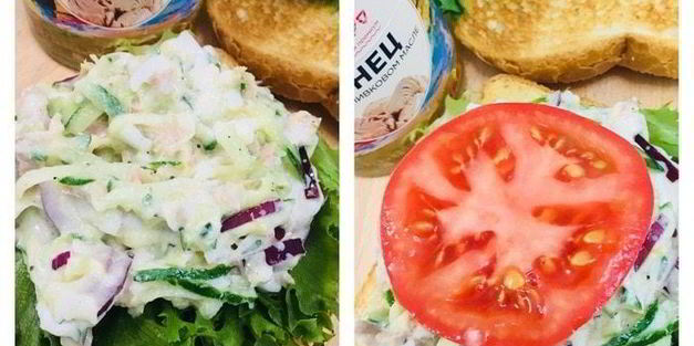 бутерброд с консервированным тунцом