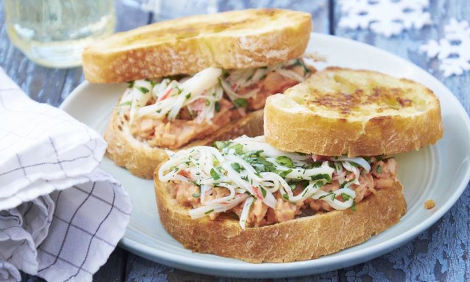 Рецепт бутерброд с крабовой пастой