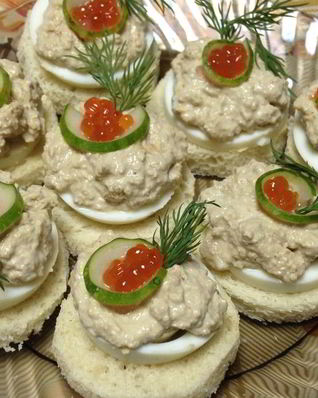 Бутерброды с печенью трески