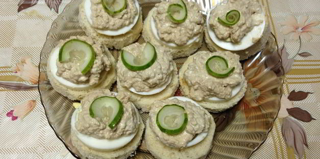 бутерброды с печенью трески