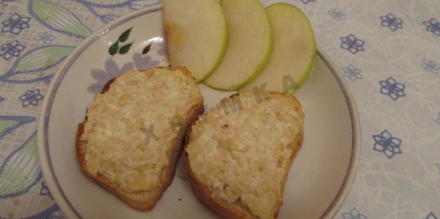 бутерброды с творожно-яблочной массой