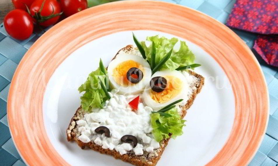 Рецепт детский бутерброд сова