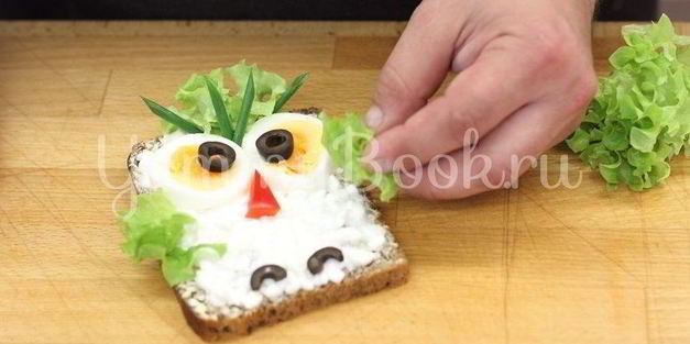 детский бутерброд сова