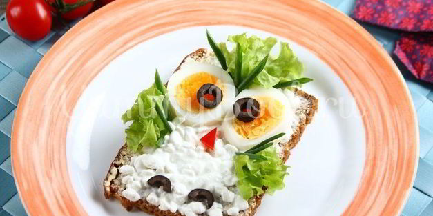 детский бутерброд сова