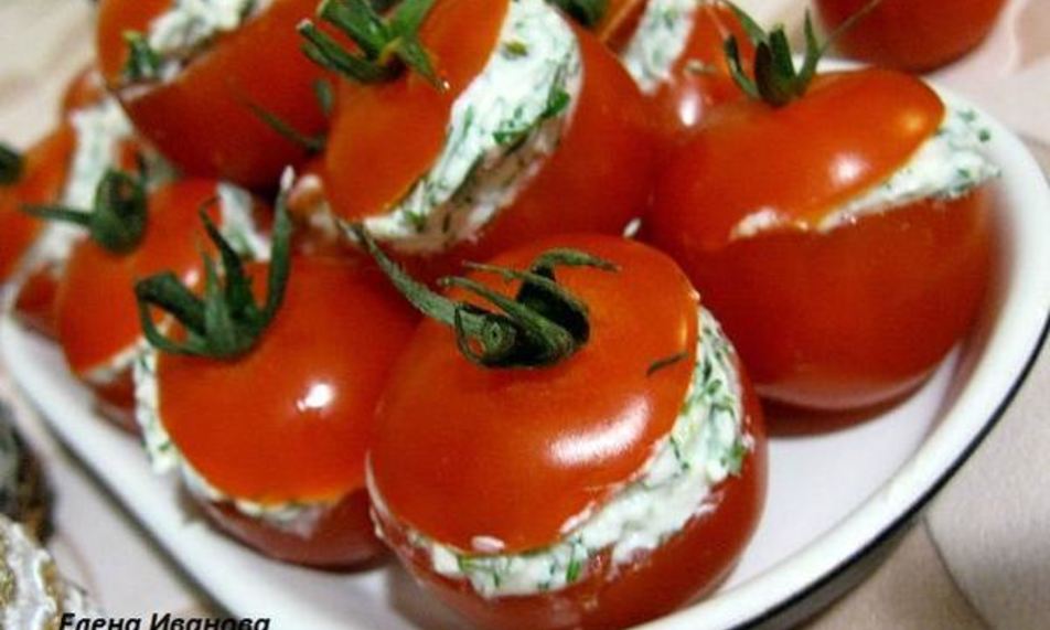 Рецепт черри, фаршированные сливочным сыром с зеленью