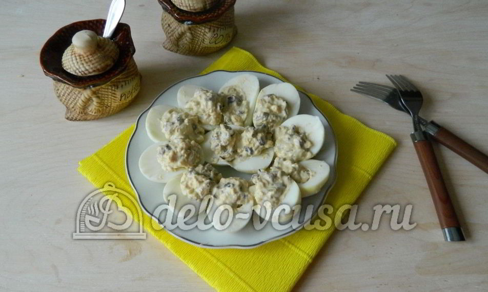 Рецепт яйца фаршированные грибами