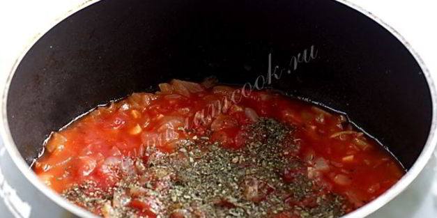 фетучини в томатном соусе с баклажанами