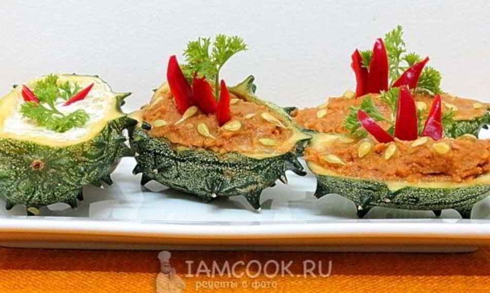 Рецепт кивано с баклажановой начинкой