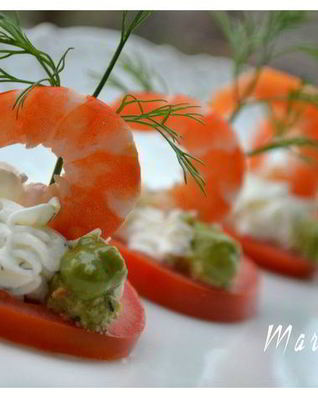 Легкая закуска с креветками
