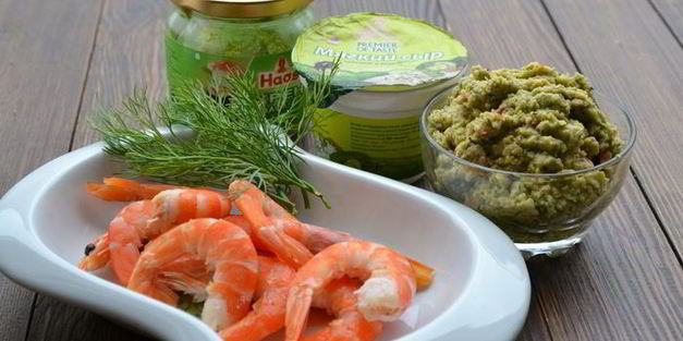 легкая закуска с креветками