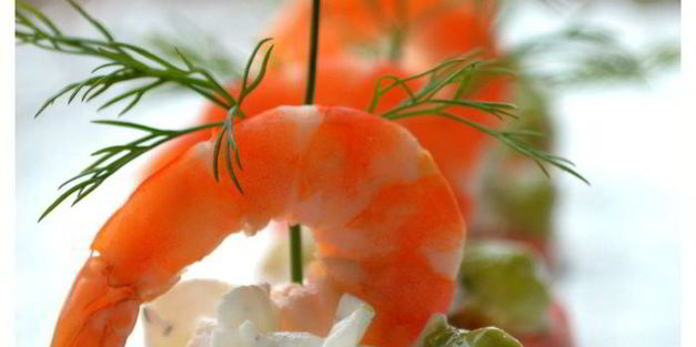 легкая закуска с креветками