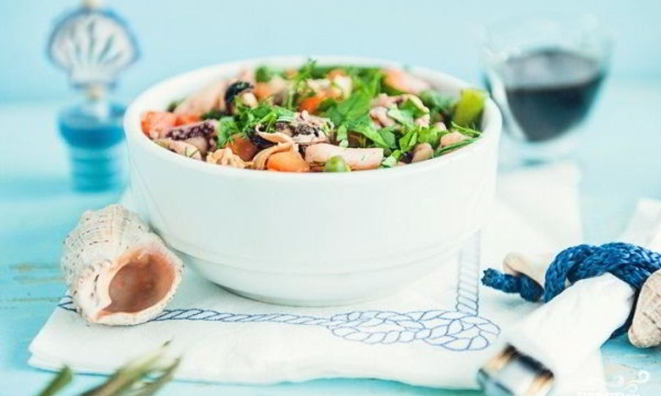 Рецепт морской коктейль с овощами