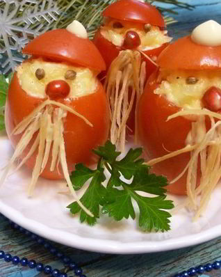 Новогодняя закуска из помидоров