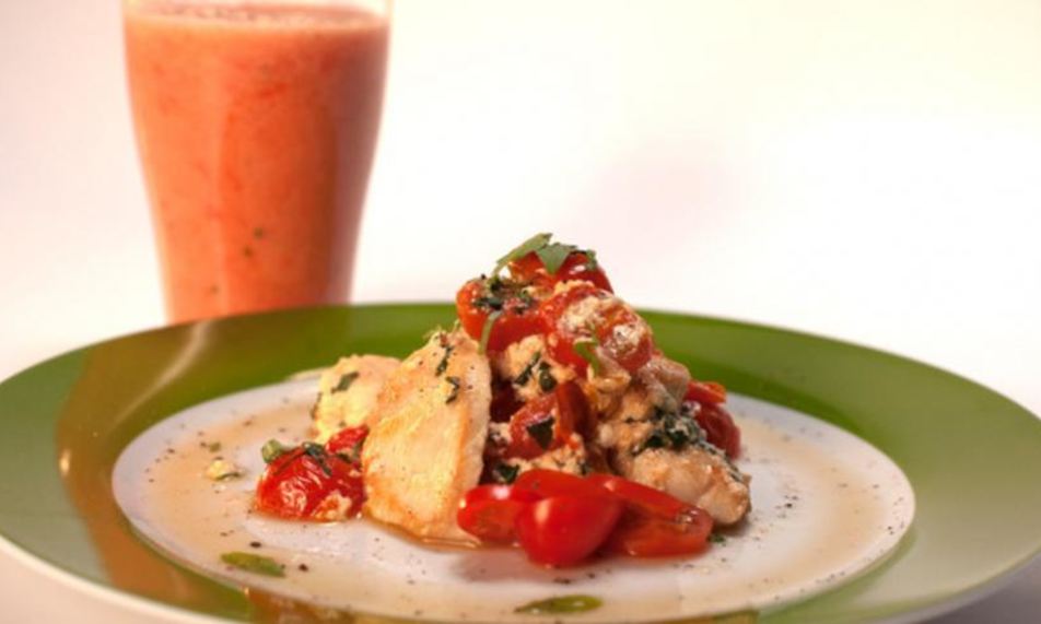 Рецепт белковый омлет с цыпленком и базиликом