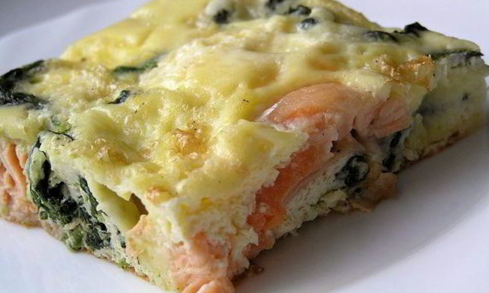 Рецепт фриттата с лососем и шпинатом