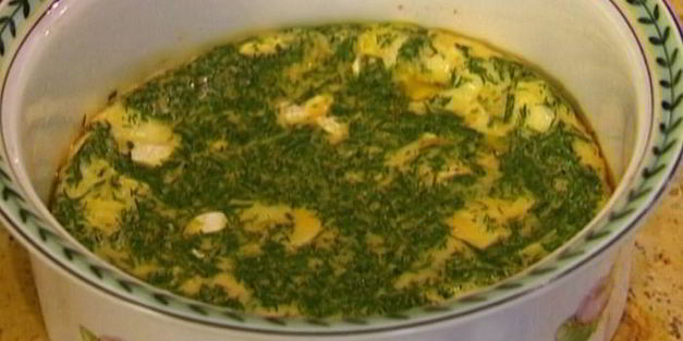 фриттата с семгой, укропом и сыром