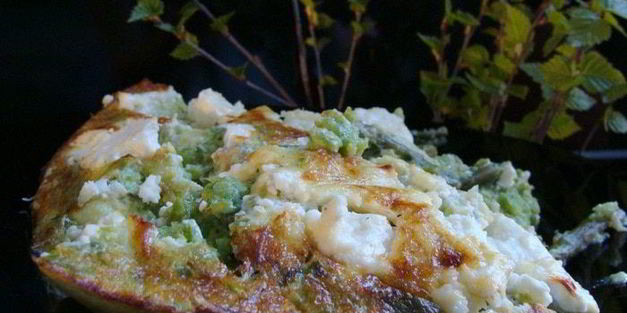 фриттата с зеленым песто