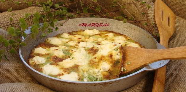 фриттата с зеленым песто