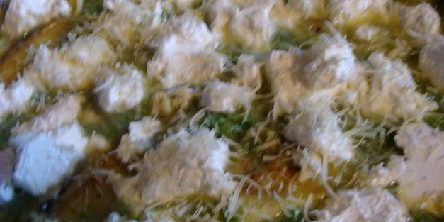 фриттата с зеленым песто