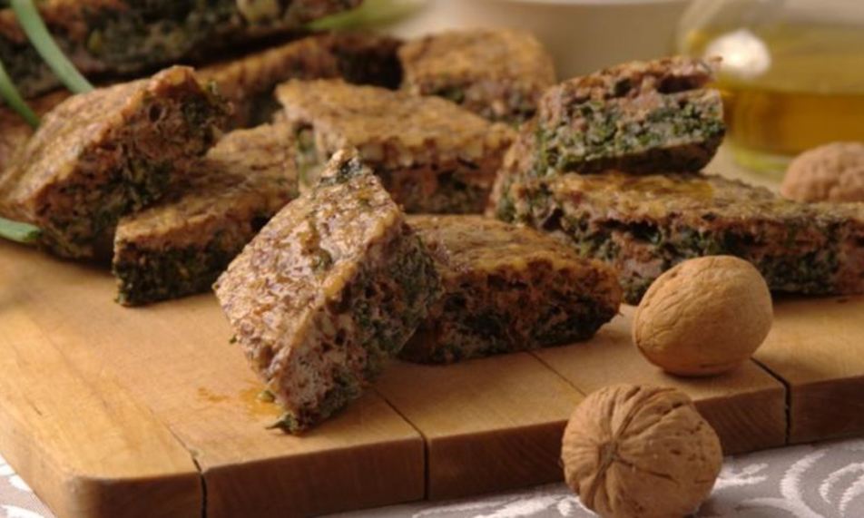 Рецепт кюкю из зелени с орехами