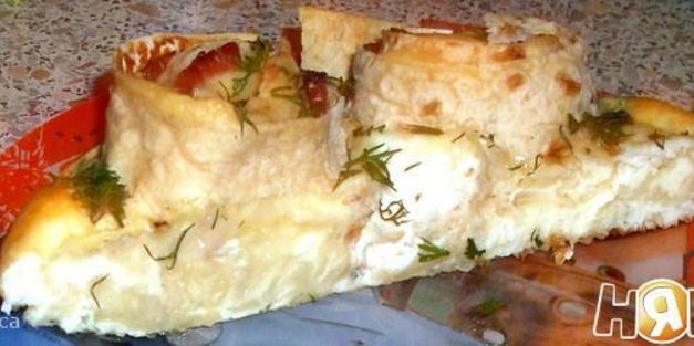 омлет — букет с розами из лаваша