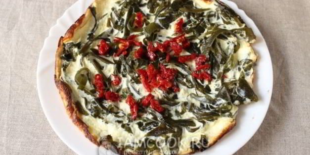 омлет камуфляж с морской капустой