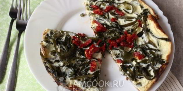 омлет камуфляж с морской капустой