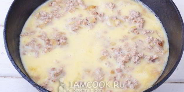 омлет с фаршем по дюкану