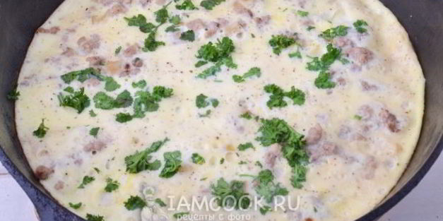 омлет с фаршем по дюкану