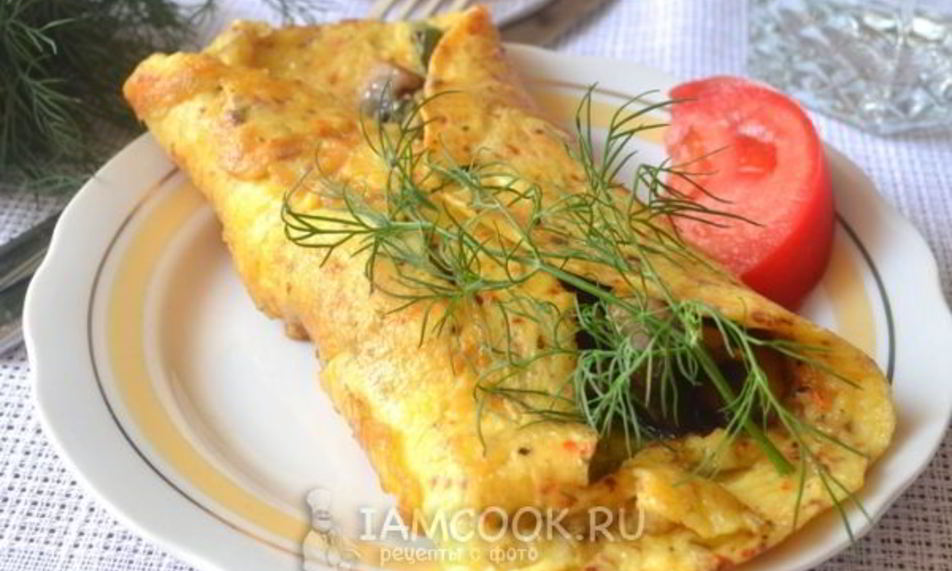 Рецепт омлет с грибами по-испански