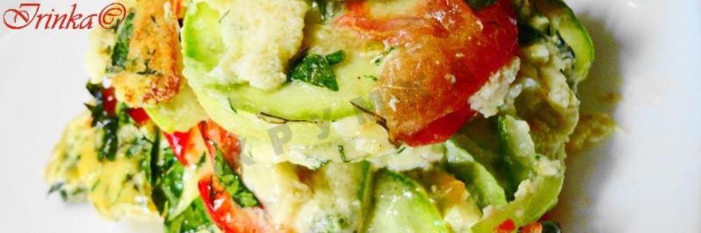 Омлет с кабачками и помидорами