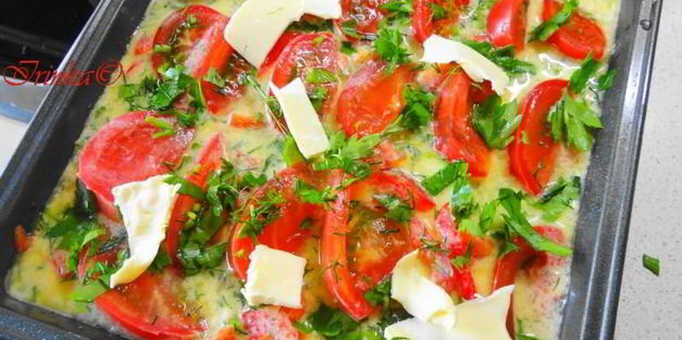 омлет с кабачками и помидорами