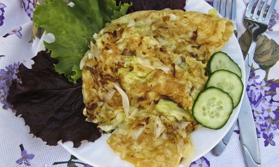 Рецепт омлет с капустой